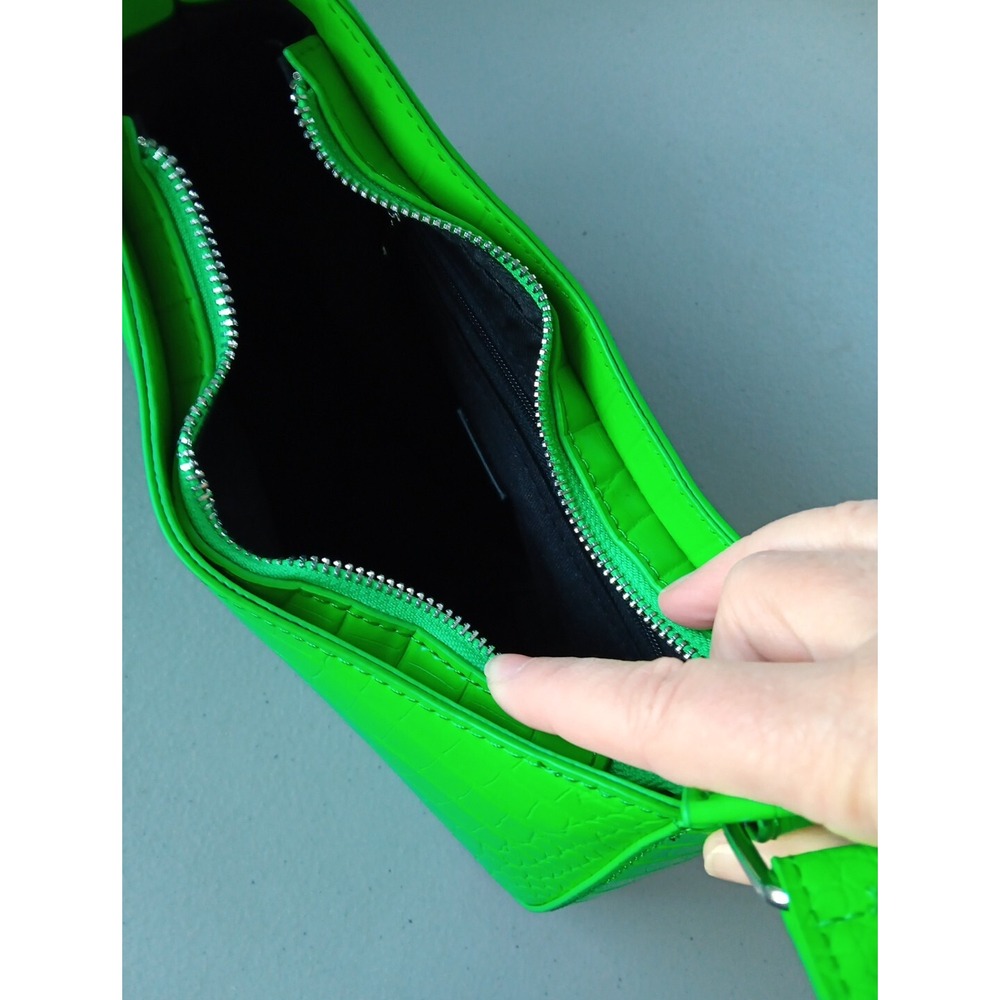 Urban Outfitters Shoulder‎ Purse GREEN Faux Crocodile Leather Y2K 90s Preppy - Picture 7 of 8